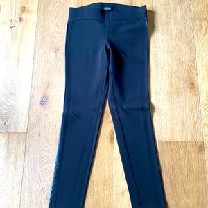 Ralph Lauren Black Tuxedo Leather Stripe Leggings